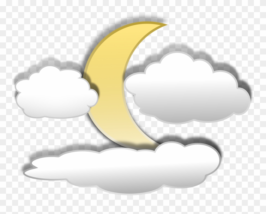 Cloud Clipart - Moon Clipart - Png Download