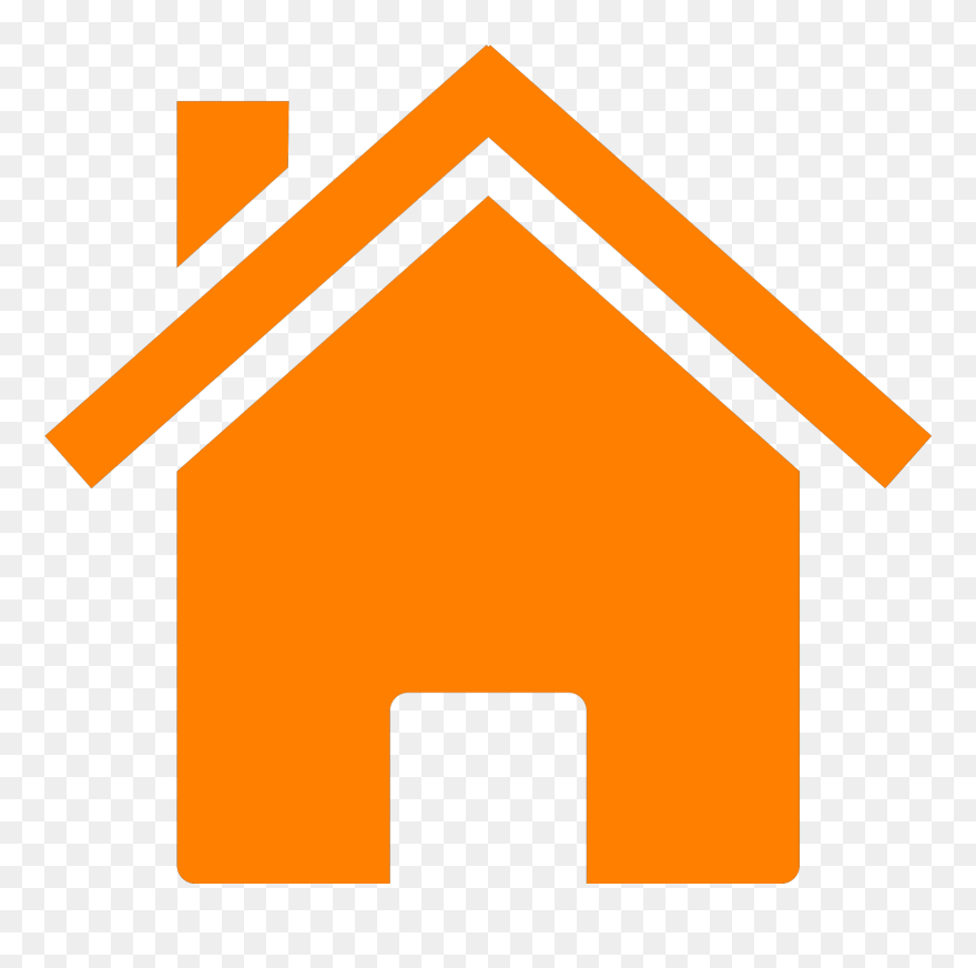 Orange House Cliparts - Home Icon Png Orange Transparent Png