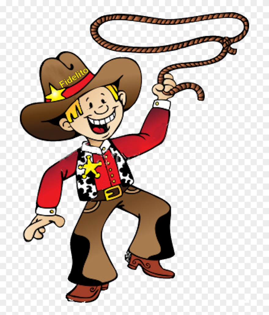Svg Cowboy On Horse Clipart At Getdrawings - Cartoon Cowboy With Lasso - Png Download