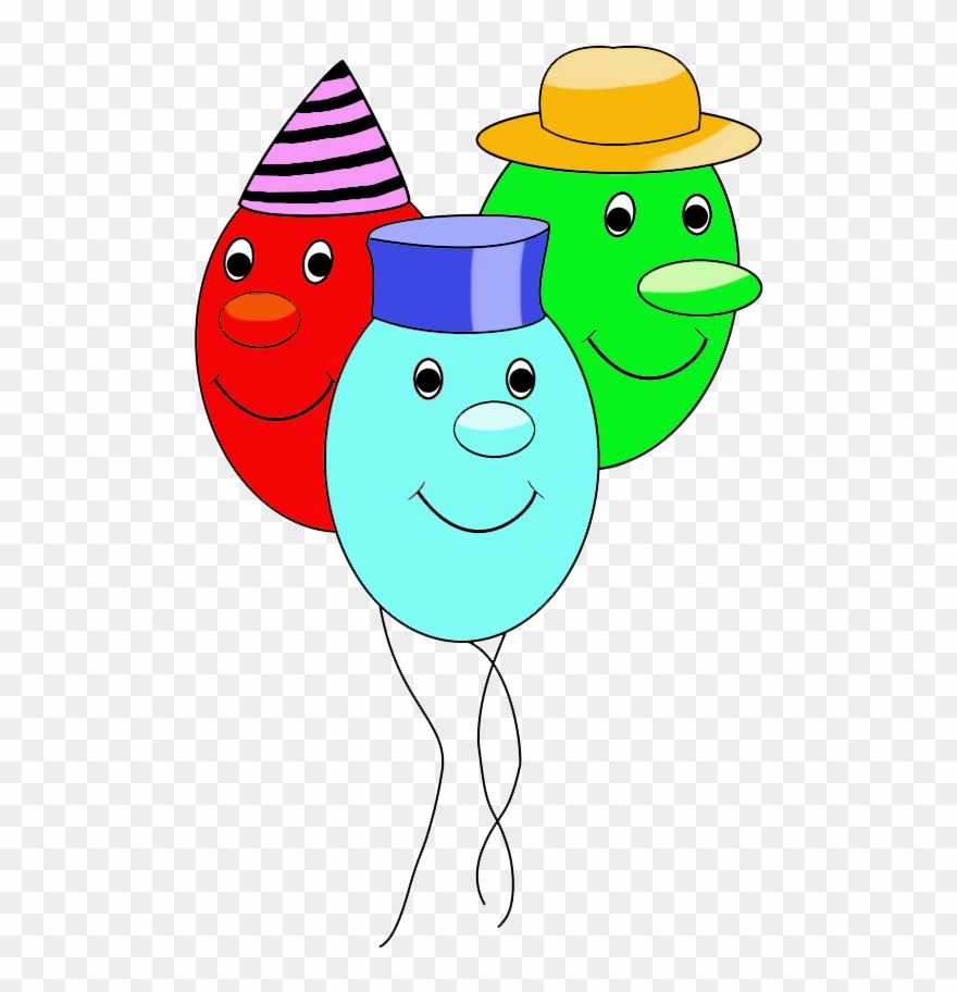 Funny Balloons With Faces For Birthday - Birthday Clipart