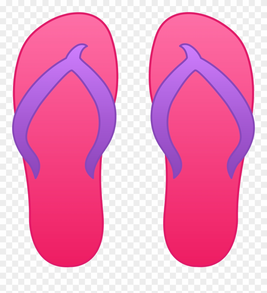 Flip Flop Clip Art Black - Pink Flip Flops Clip Art - Png Download