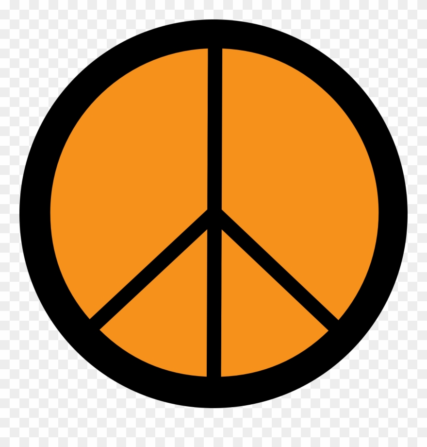Peace Sign Peace Clipart Free Download Clip Art On - Orange Peace Sign No Background - Png Download