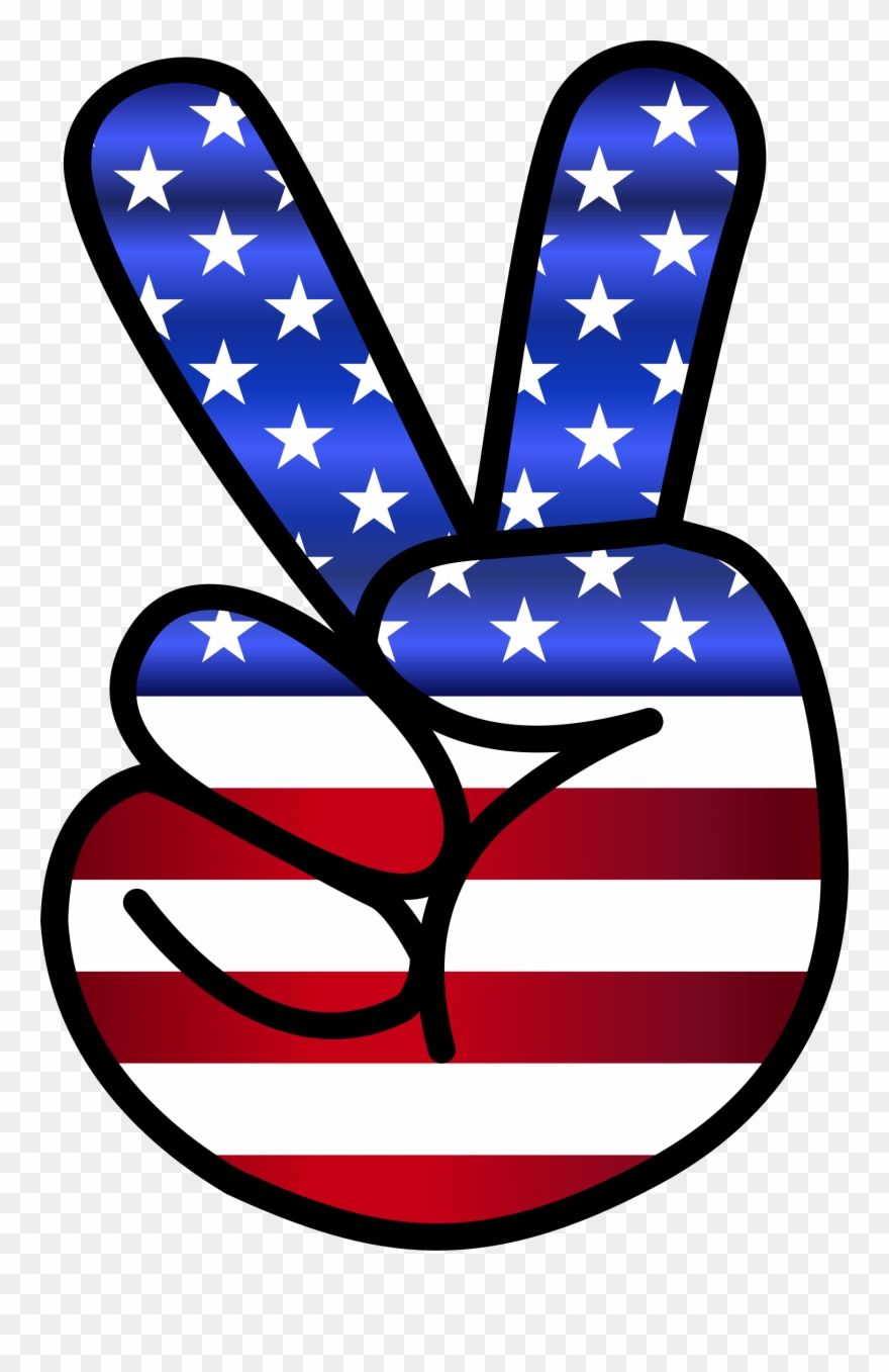 America Clipart Peace Sign - American Peace Hand Sign - Png Download