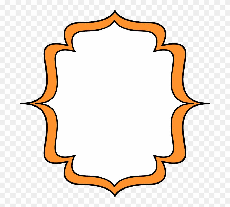 Orange Double Bracket Frame - Gold Glitter Bracket Frame Png Clipart