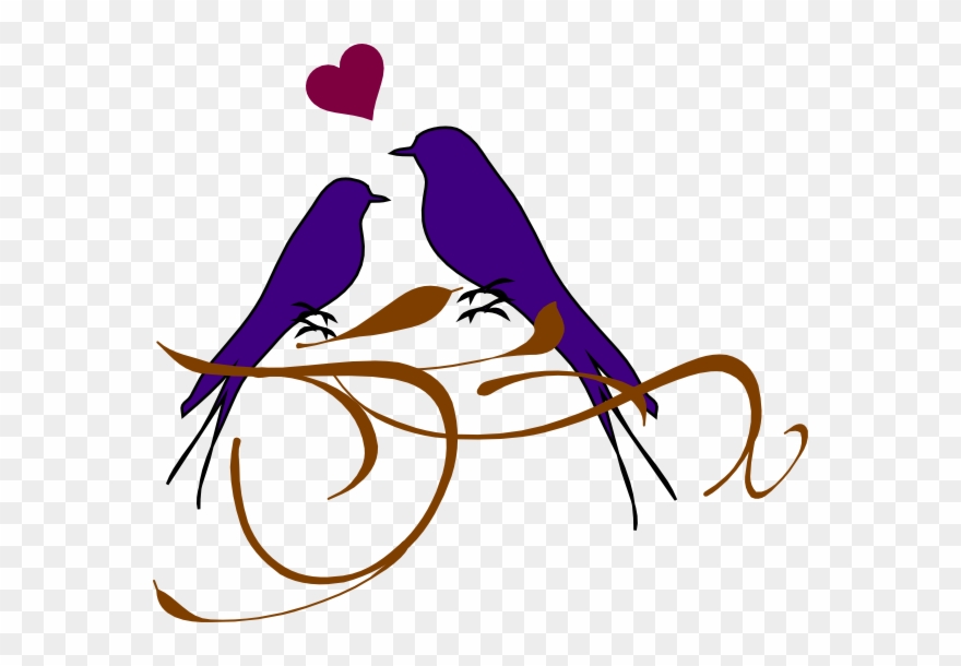 Birds On A Branch Clip Art - Wedding All Png Transparent Png