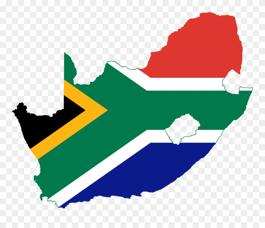 Clip Art South - South Africa Flag Map - Png Download
