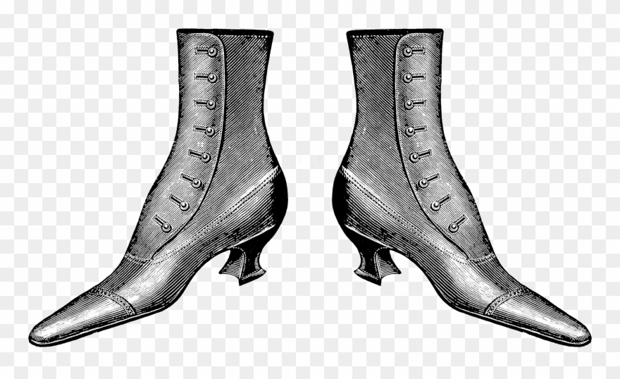 2775 Lady Boots Victorian Era Free Vintage Clip Art - Victorian Shoes Png Transparent Png