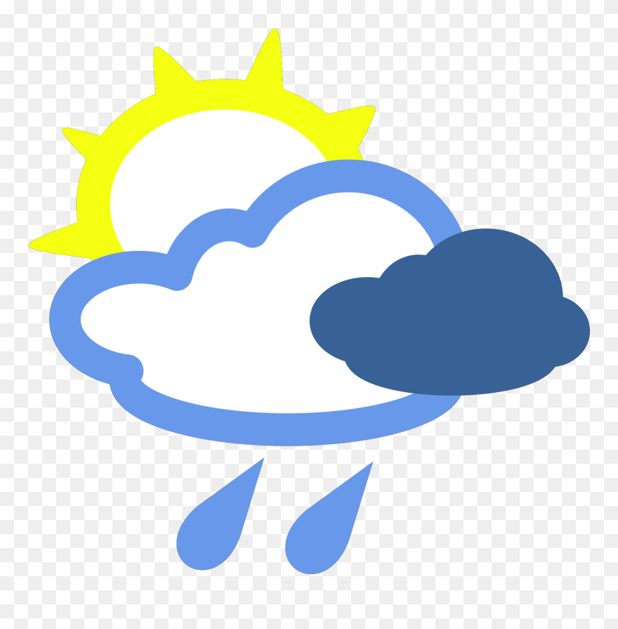 Simple Weather Symbols - Sun Wind And Rain Clipart