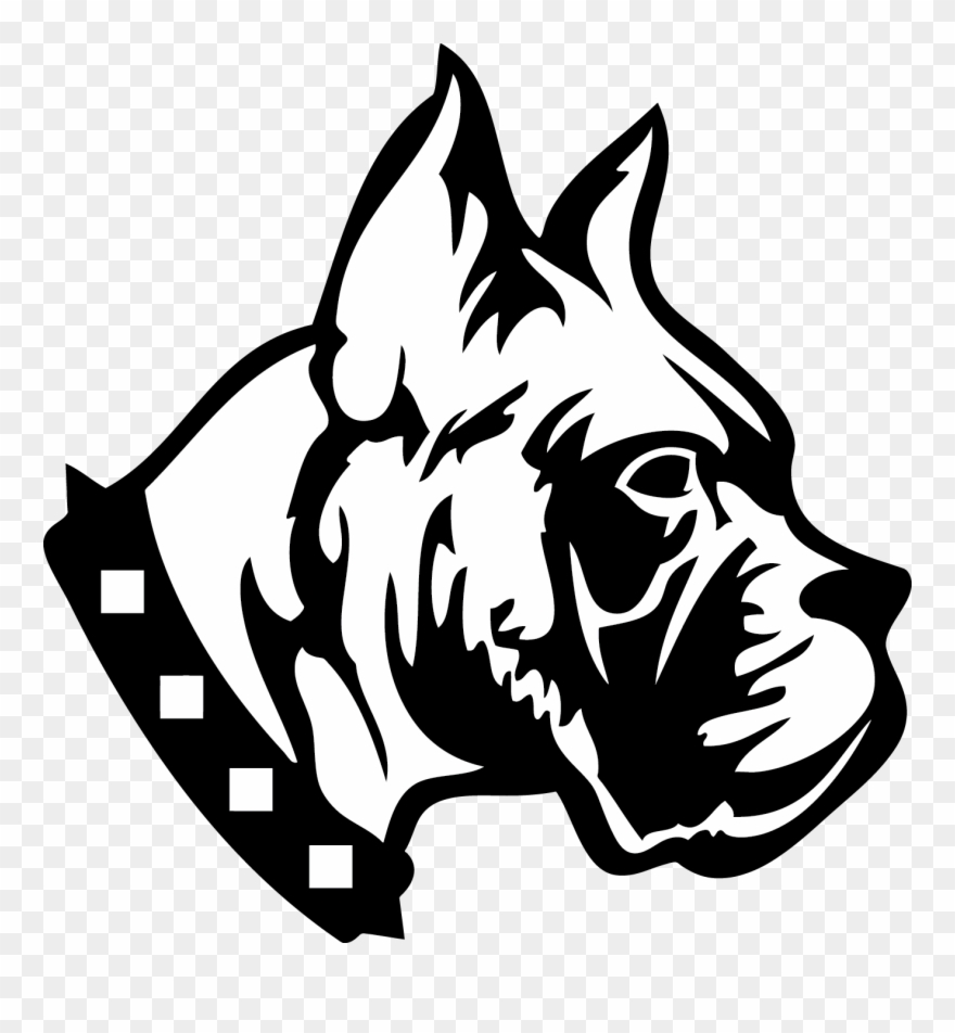 Clip Art Freeuse Stock Dog Silhouette Clip Art - Boxer Dog Black And White Logo - Png Download