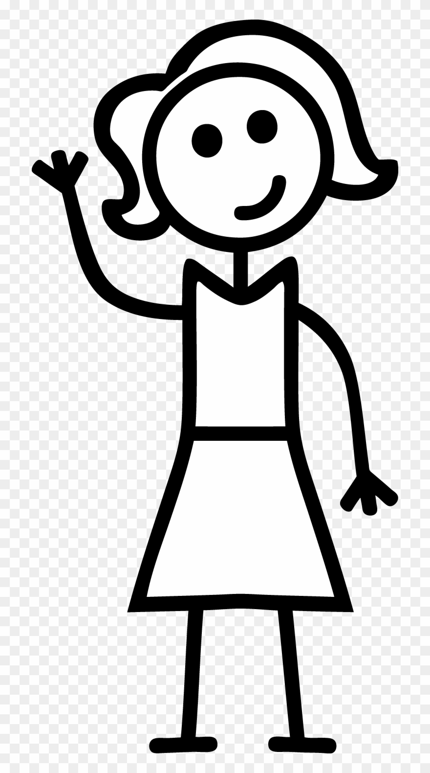 Girl Stick Figure Clip Art - Girl Stick Figure Png Transparent Png