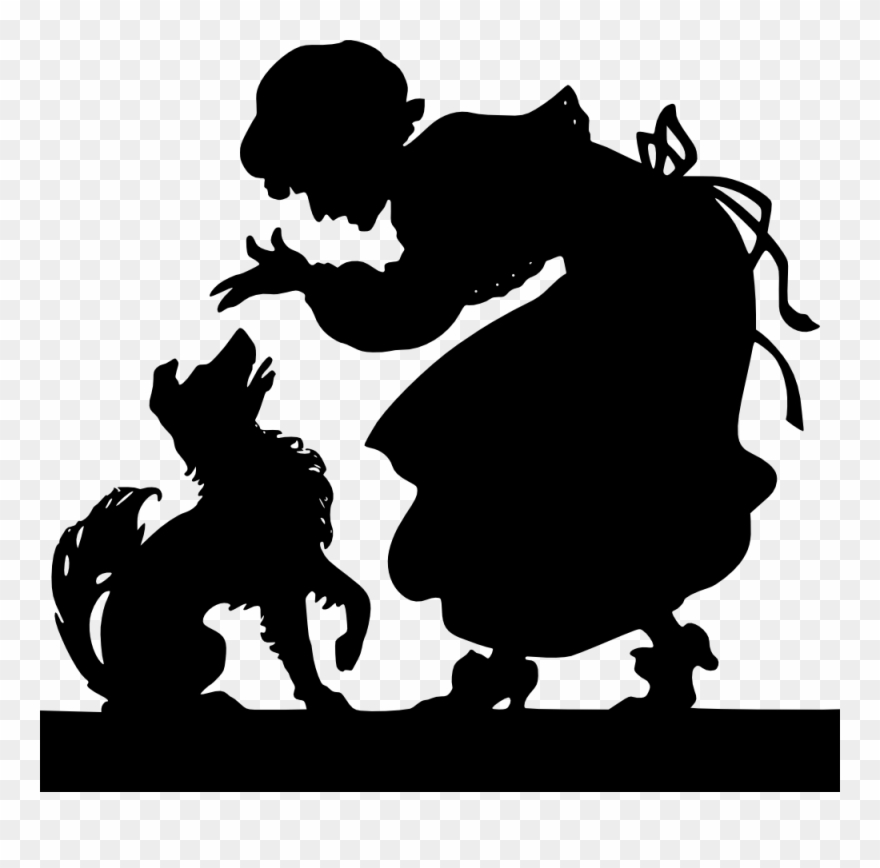 Download Human And Dog Silhouette Png Clipart Pug Clip - Old Lady And Dog Silhouette Transparent Png