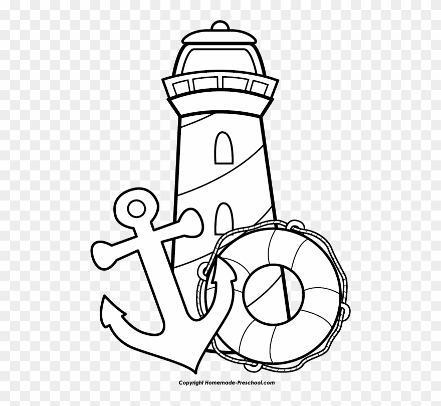 Click To Save Image - National Lighthouse Day Coloring Pages Clipart