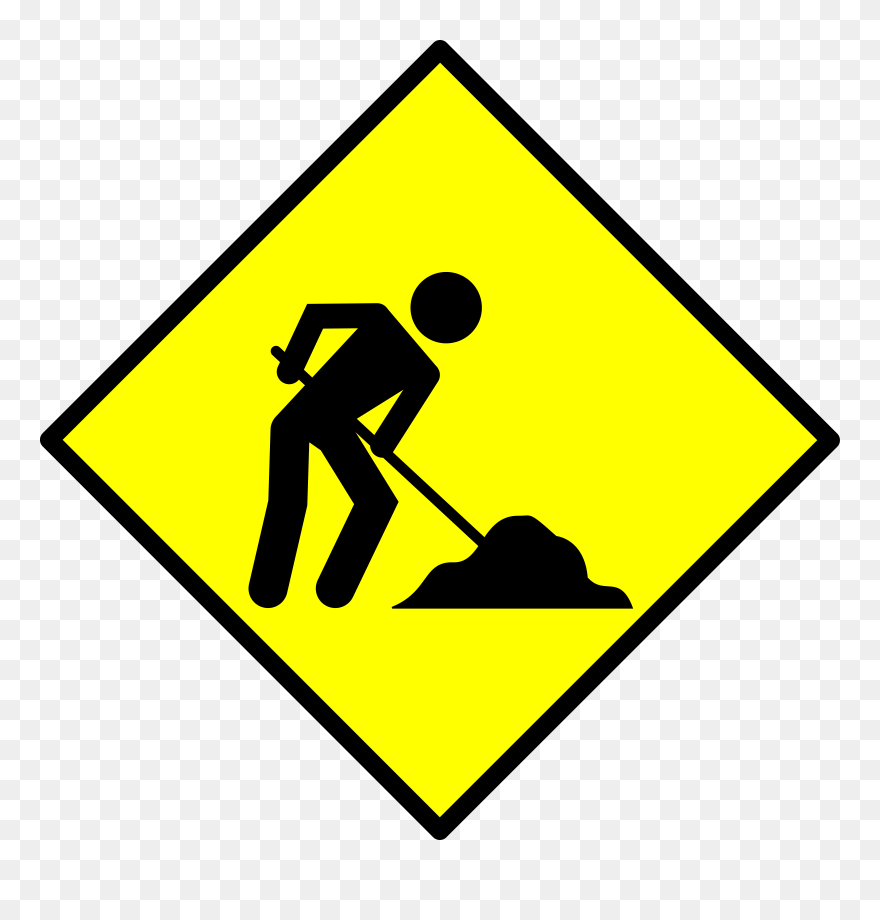Under Construction Clip Art At Vector Clip Art - Under Construction Road Sign - Png Download