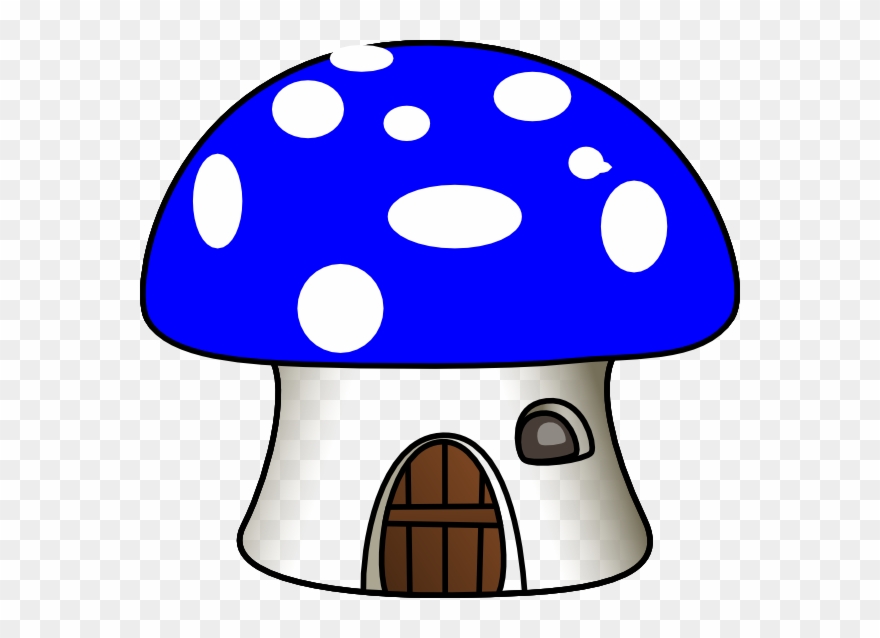 Vector Mushroom Logo Png Library Stock - Blue Mushroom House Clipart Transparent Png