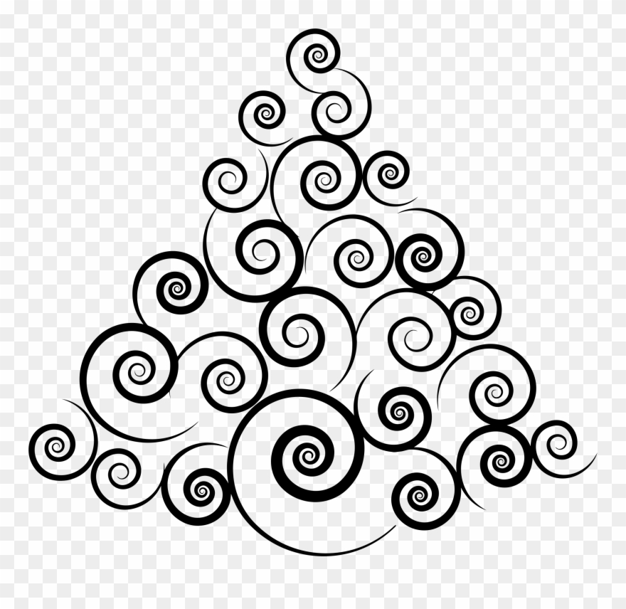 Abstract Spiral Christmas Tree Silhouette Icons Png - White Christmas Abstract Png Clipart