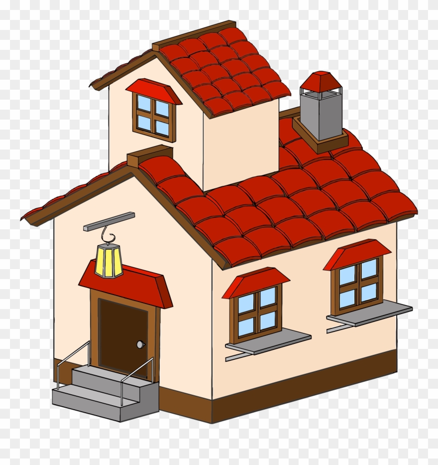 Simple House Clipart Clip Art Of Clipartwork - Home Clipart 3d Png Transparent Png