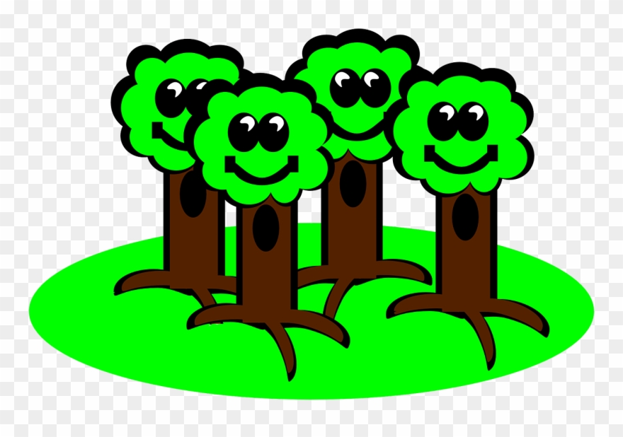 Clip Art Save Trees - Cartoon Trees With Faces - Png Download