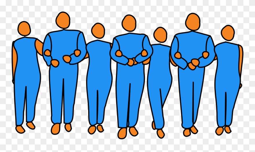 Free - Cartoon People Linking Arms Clipart
