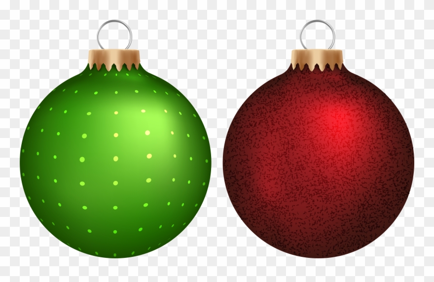 Green And Red Christmas Balls Png Clip Art - Christmas Balls Green And Red Transparent Png