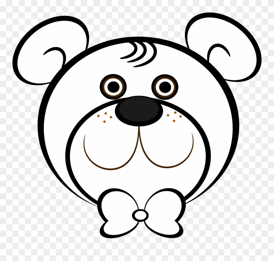 Bear Black And White White Bear Clipart - Teddy Bear Face Coloring Pages - Png Download