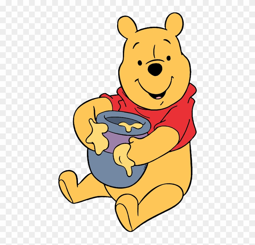 New Sitting With Honey Pot - Pooh Honey Clipart