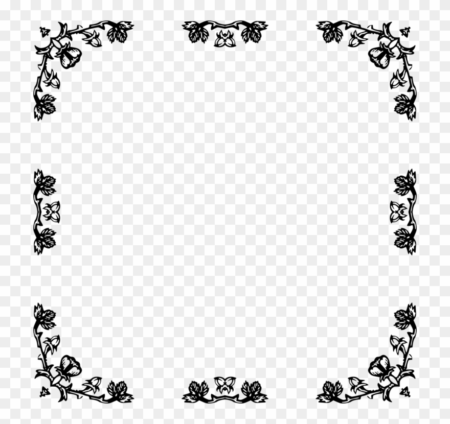 All Photo Png Clipart - Rose Frame Black And White Transparent Png