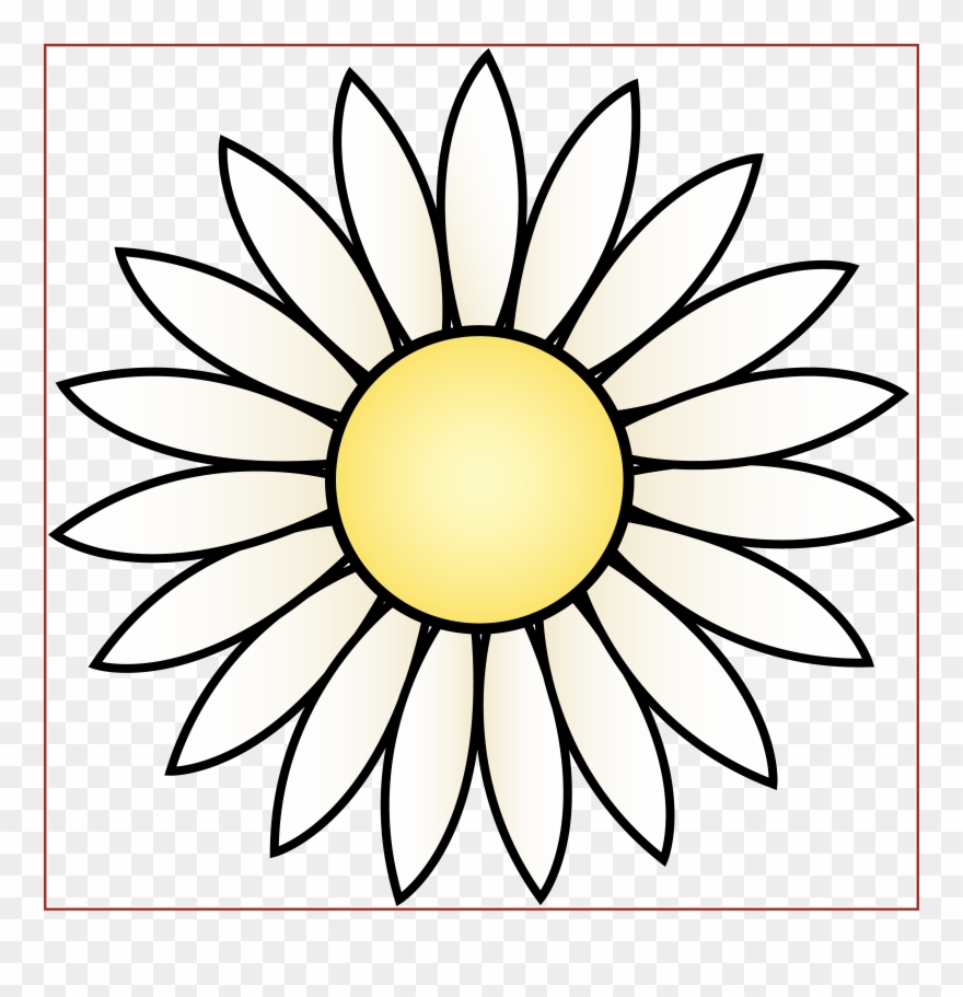 Printable Daisy Clipart - Black And White Sunflower Clipart - Png Download