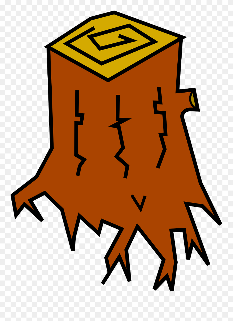 Bear On A Stump Clipart, Vector Clip Art Online, Royalty - Cut Tree Clipart Png Transparent Png