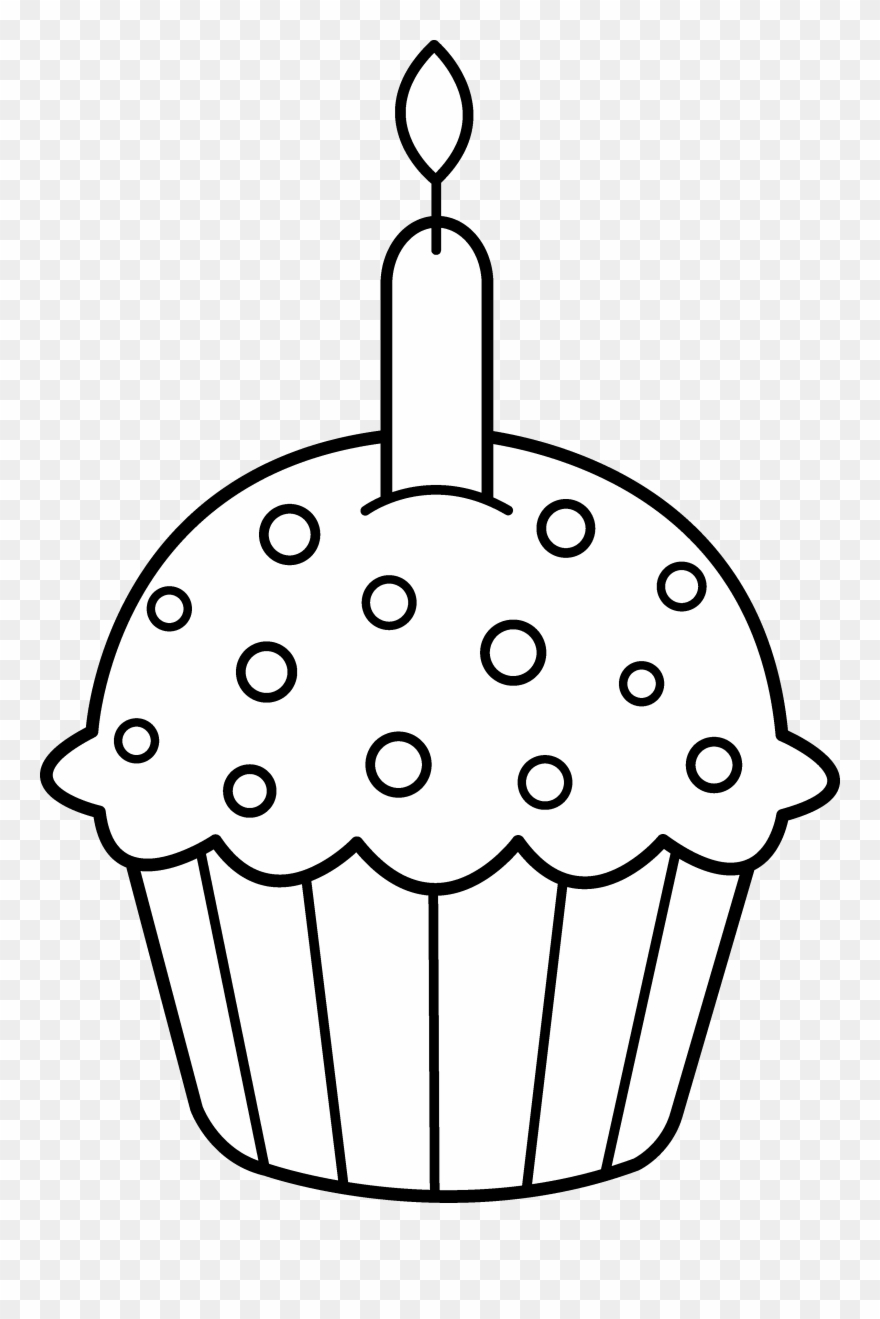 Clip Art, Free And - Birthday Cupcake Coloring Pages - Png Download