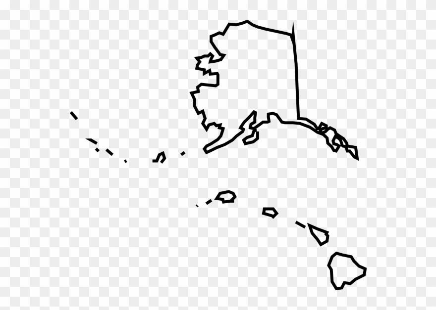 Hawaiian Islands Clip Art - Blank Map Of Alaska And Hawaii - Png Download
