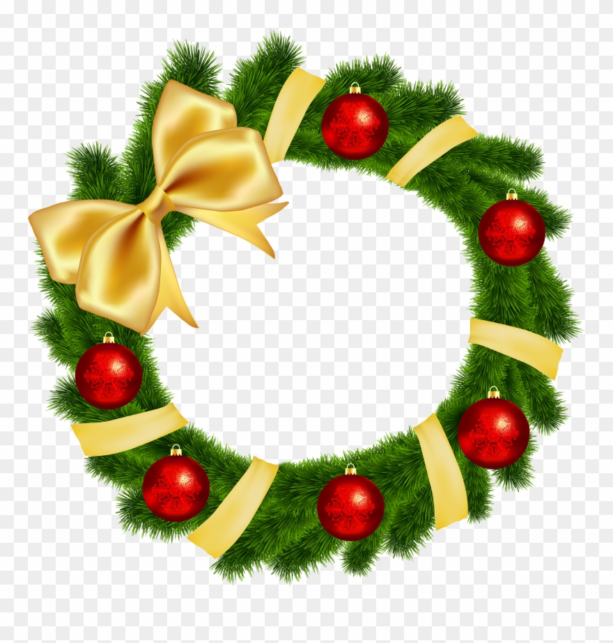Christmas Wreath Clipart - Png Download
