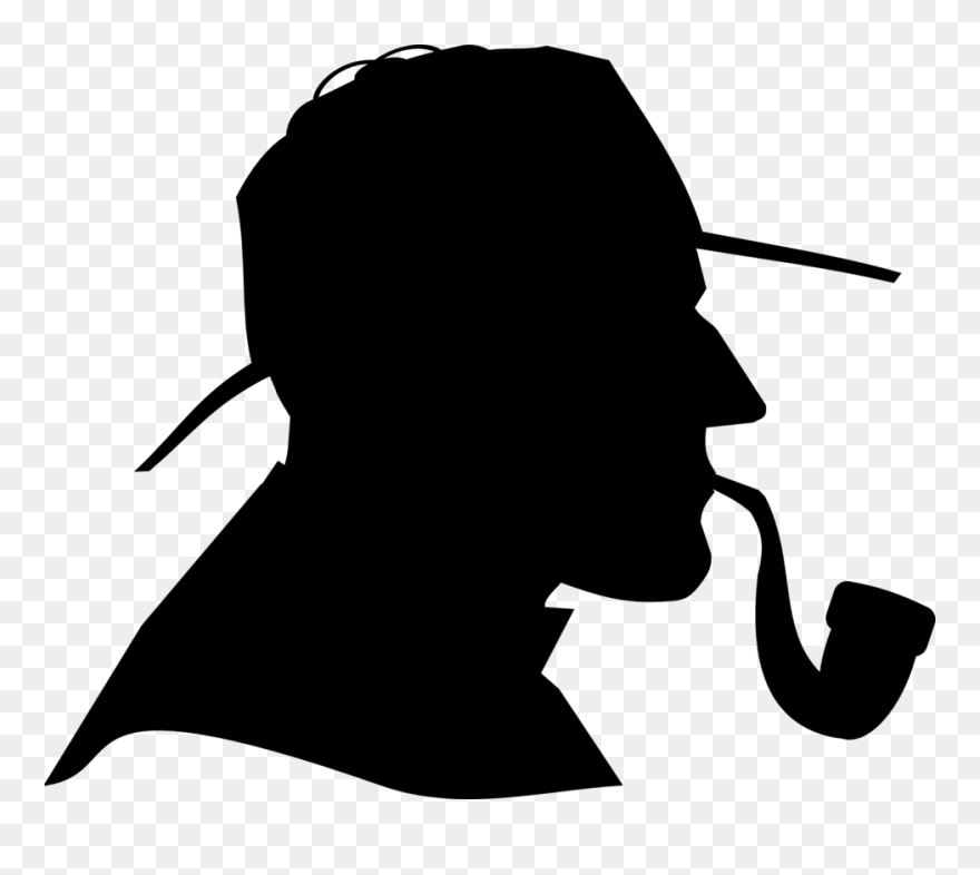 Brain In Profile Clipart, Vector Clip Art Online, Royalty - Detective Silhouette Png Transparent Png