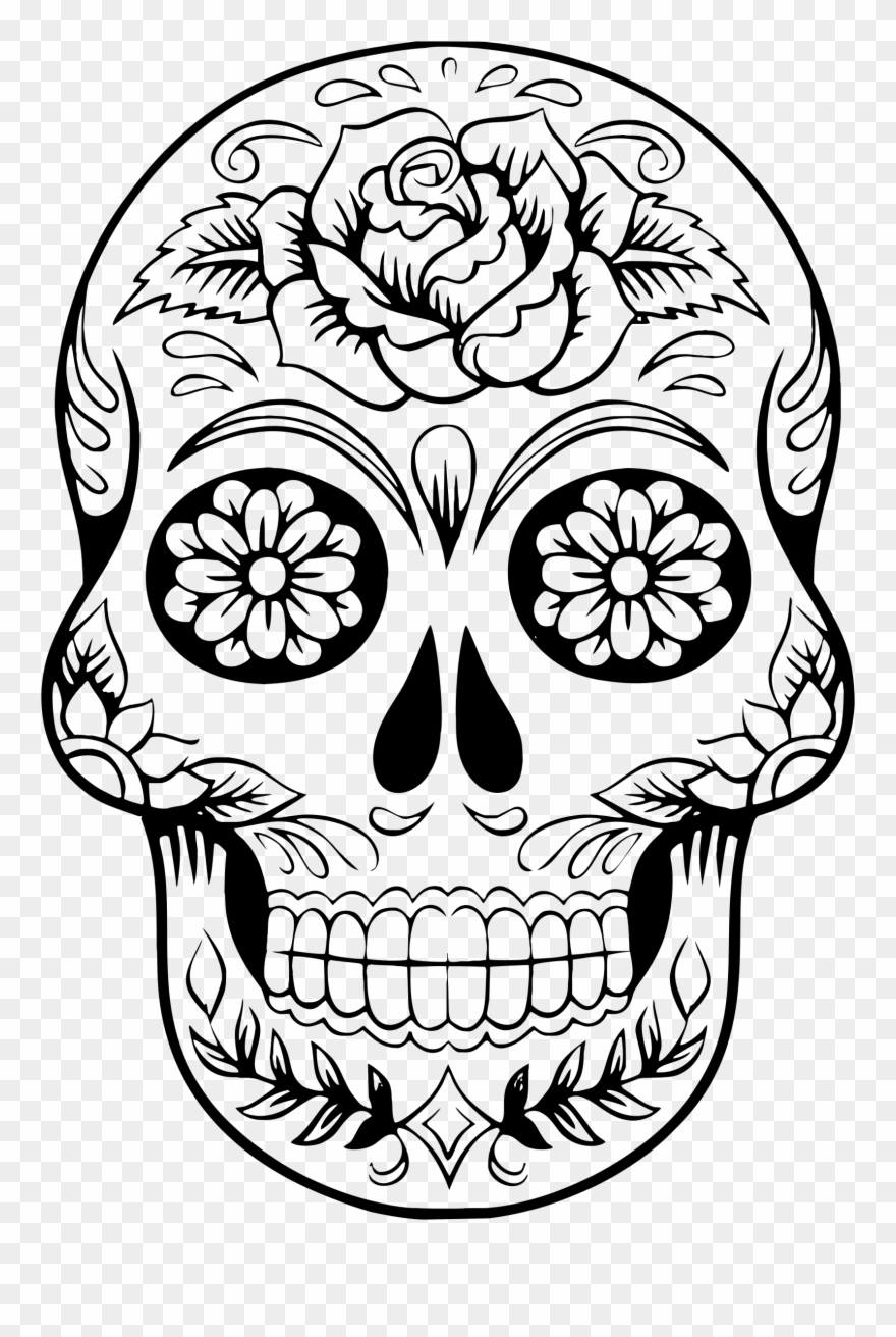 Anatomy Clipart Book Skull - Coloring Page Day Of The Dead - Png Download