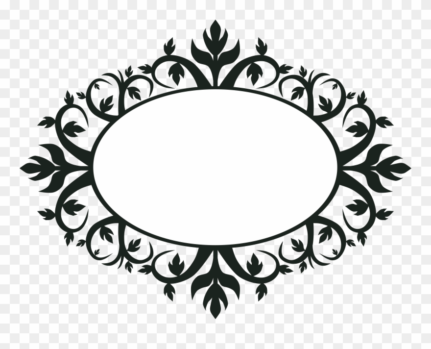 Free Shaped Frame Clip Art Library Vintage - Vintage Borders For Oval Shape - Png Download