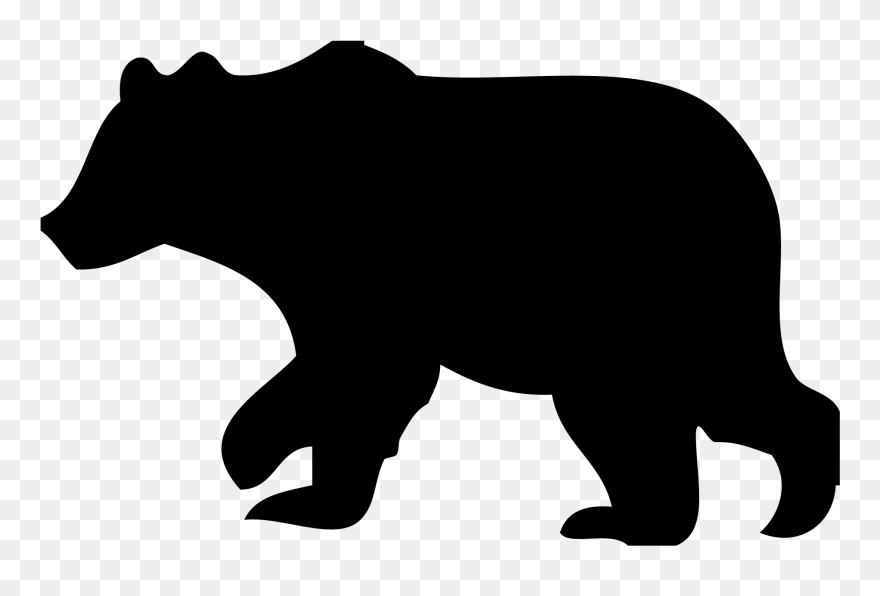 Image Transparent Teddy Bear Silhouette At - Black Bear Silhouette Png Clipart