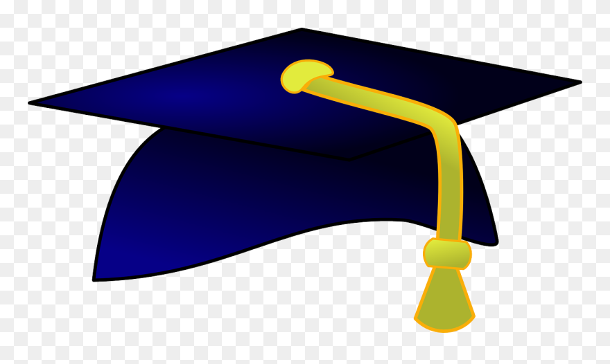 Graduation Party Clip Art Black And White - Blue And Yellow Graduation Cap - Png Download