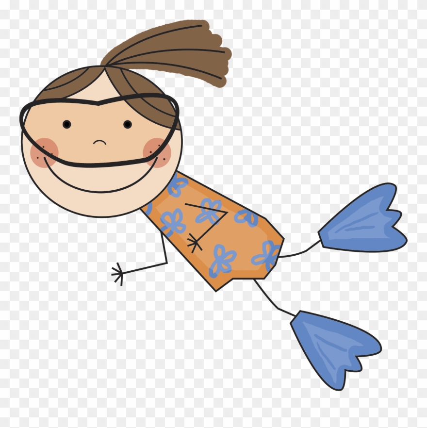 Girl Swimming Cliparts Free Download Clip Art - Transparent Background Swimming Clipart - Png Download