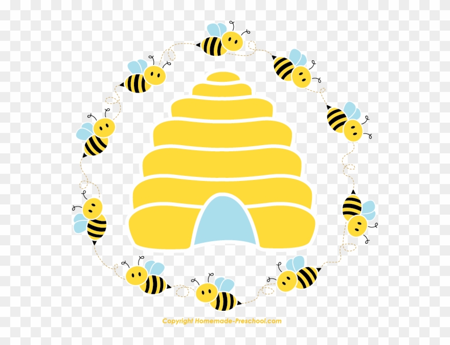 Click To Save Image - Cute Beehive Clipart