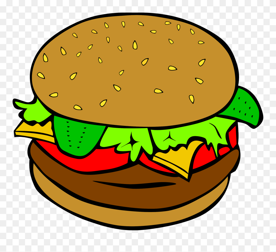 Lunch Cliparts Free Clipart Images - Hamburger Clip Art - Png Download