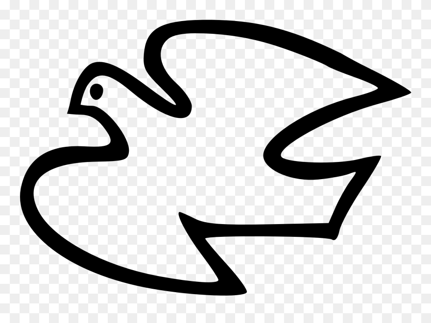 Peace Sign Clip Art For Download Free - Dove Black And White - Png Download