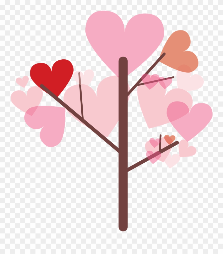 Lovebirds Clipart - Clipart Library - Clipart Library - Pink Hearts Tree Stainless Steel Milk Cup Caricature - Png Download