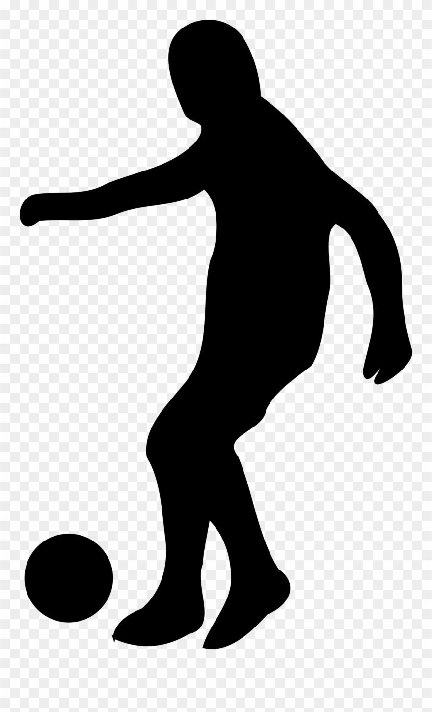 Soccer Kids Clip Art Black And White - Soccer Player Silhouette - Png Download