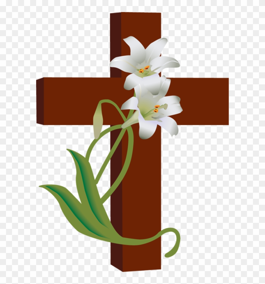 Free Easter Clipart Religious - Holy Cross With Flowers - Png Download