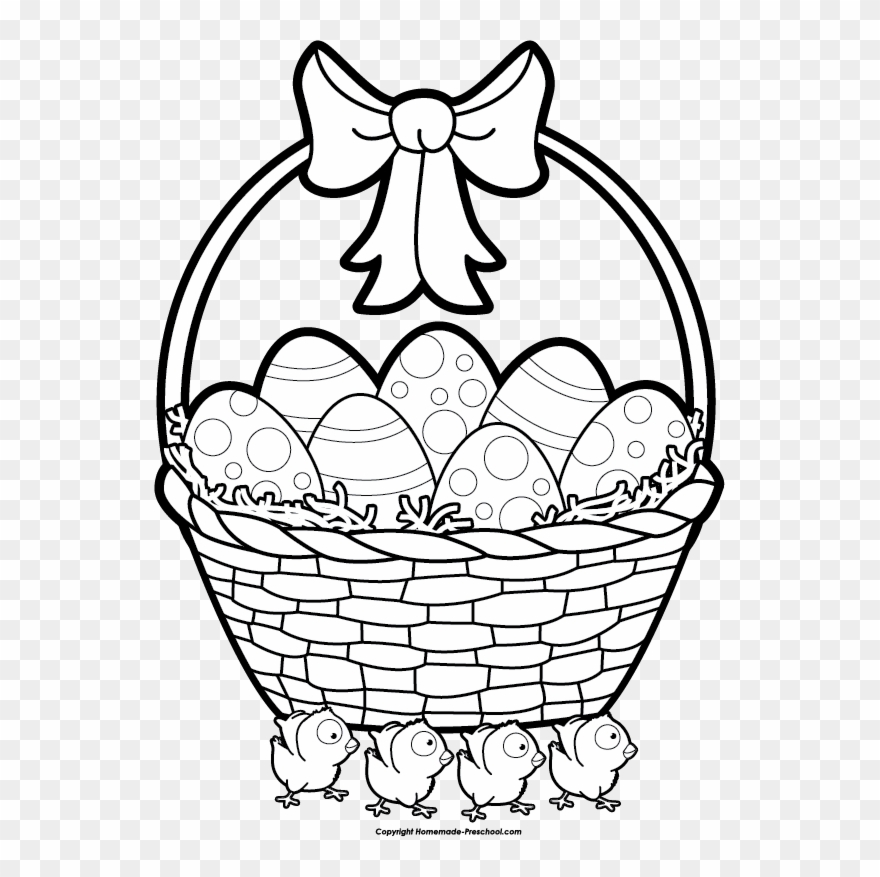 Click To Save Image - Egg In Basket Drawing Clipart