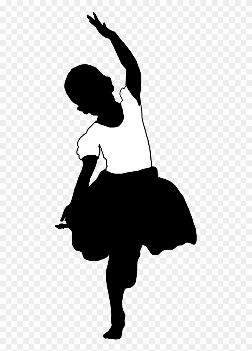 Beautiful Silhouettes Of Children - Child Dancing Clipart Black And White - Png Download