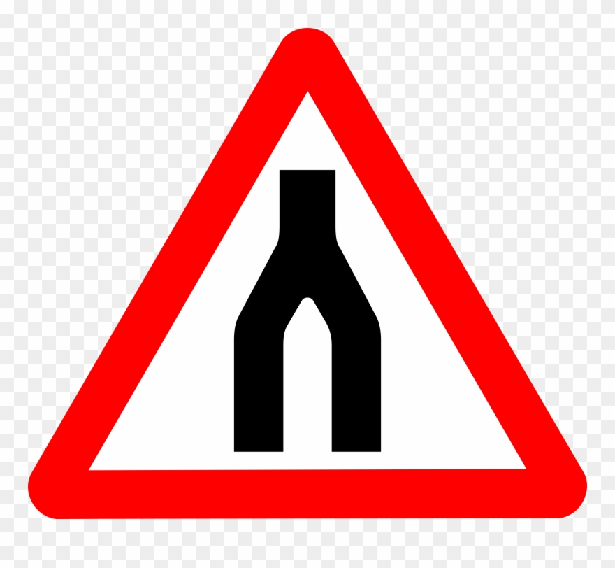 Free Vector Svg Road Signs Clip Art - Road Narrows On Both Sides - Png Download
