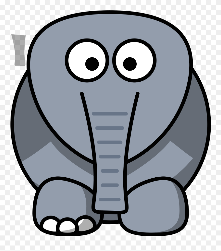 Crippled Elephant Clip Art At Clker - Elephant With No Ears - Png Download