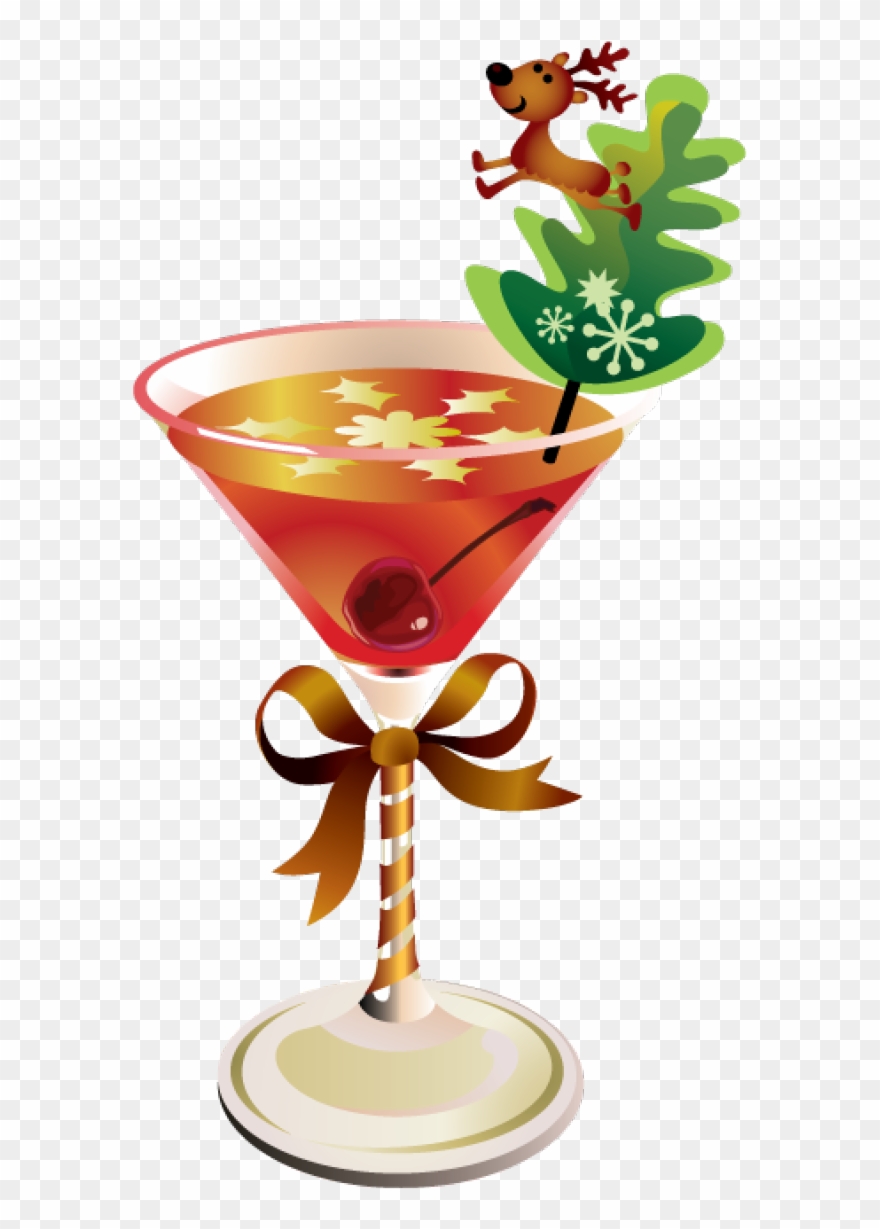 Alcohol Clipart Holiday - Christmas Cocktail Clipart - Png Download