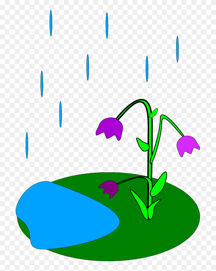 April Showers Bring May Flowers Clip Art - Rainy Flowers Clipart - Png Download