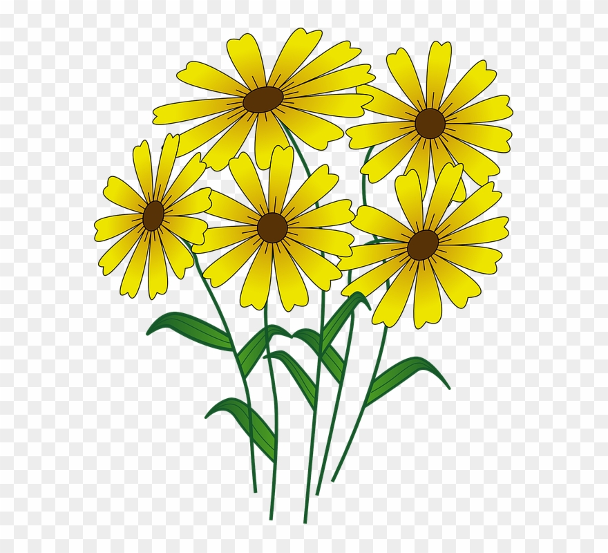 Free Clip Art Flowers For Print - Mother's Day Daisies Tile Coaster - Png Download